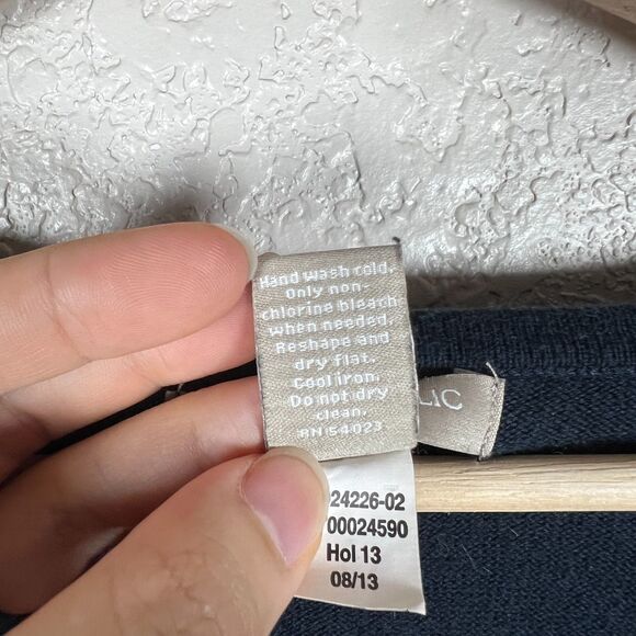 Banana Republic Sweater Angora Rabbit Hair Blend Womens XL Blue Metallic - Picture 4 of 8